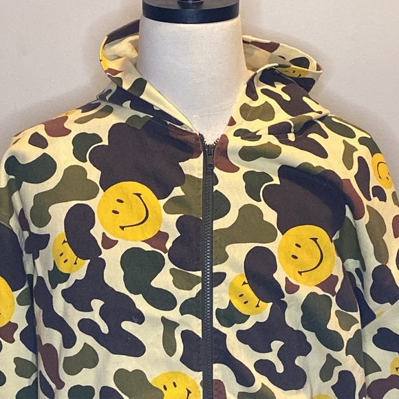 Market x SMILEY Camo Twill Zip Hoodie (sx XL) - Picture 2 of 8